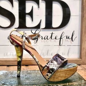 Stuart Weitzman 'Onceover' High Heel Platform Sandal Wmn Sz 9